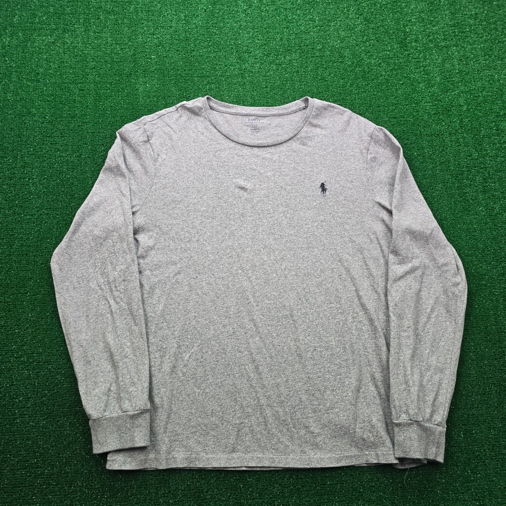 Polo Ralph Lauren Shirt Mens‎ Large Gray Long Sleeve Pullover Pony Preppy Casual